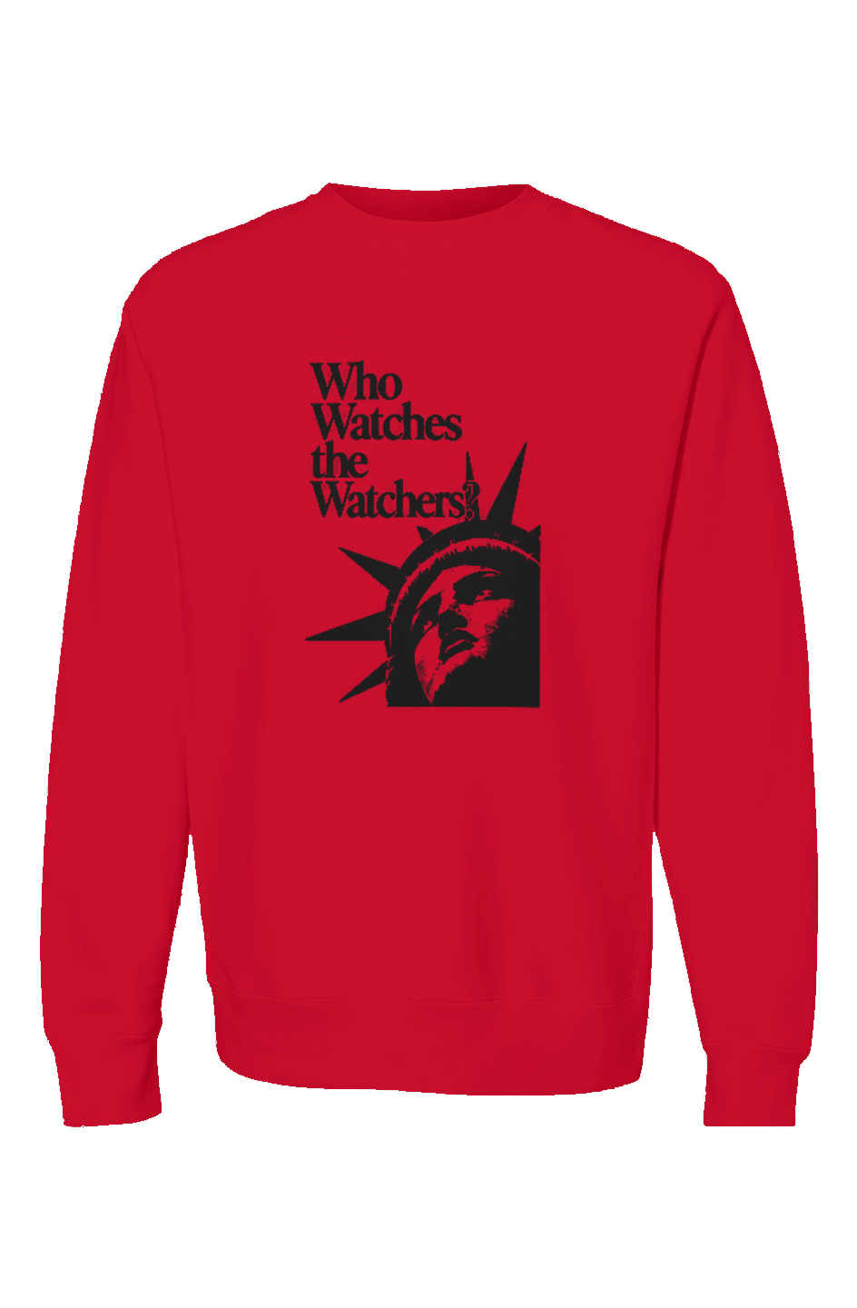 Who Watches I Premium Heavyweight Crewneck Black