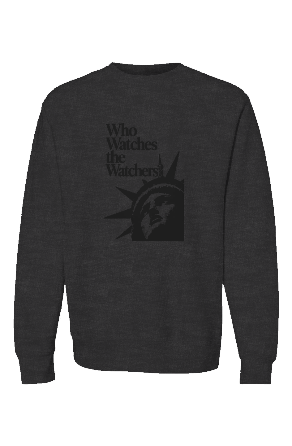 Who Watches I Premium Heavyweight Crewneck Black